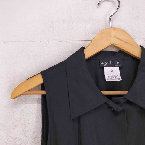 アニエスベー agnes b. PARIS シアーシャツ フレア ノースリーブ ワンピース レディース 3