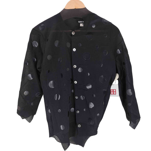 ジュンヤワタナベコムデギャルソン JUNYA WATANABE COMME des GARCONS 26SS ドットプリントアシンメトリーカーディガン レディース S