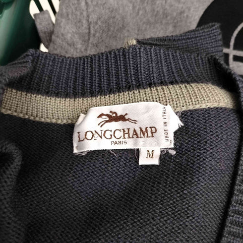 ロンシャン LONGCHAMP MADE IN ITALY イタリア製 Vネック 長袖 ニット import レディース M