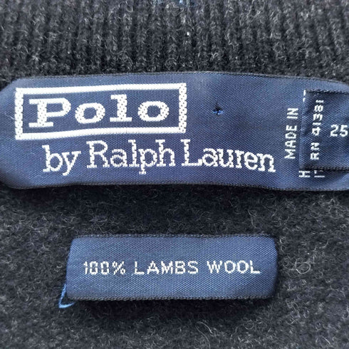 ポロバイラルフローレン Polo by RALPH LAUREN 90s ポニーロゴ刺繍 ラムウール ニットポロ メンズ import:XL