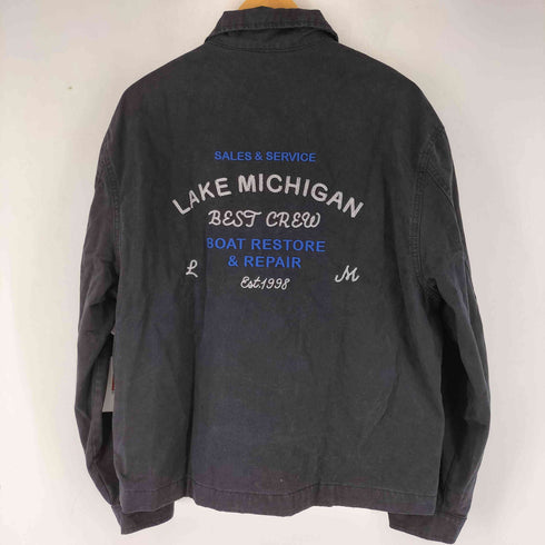 ザラ ZARA LAKE MICHIGAN 刺繍 ジップジャケット メンズ import:L