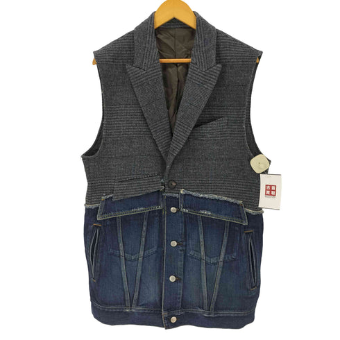 サブレーションズ SUBLATIONS DENIM DOCKING TAILORED VEST デニムドッキング テーラードベスト メンズ 2