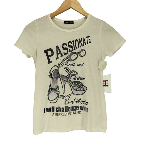 CHAMI CHAMI Y2K クルーネックプリントデザイン ラインストーン Tシャツ レディース JPN:M