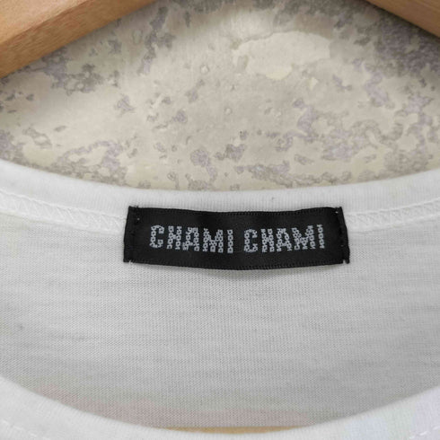 CHAMI CHAMI Y2K クルーネックプリントデザイン ラインストーン Tシャツ レディース JPN:M