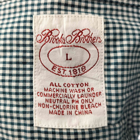 ブルックスブラザーズ BROOKS BROTHERS ギンガムチェック ロングスリーブ ボタンダウン シャツ メンズ JPN:L