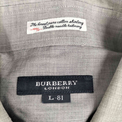 バーバリーロンドン BURBERRY LONDON 100/2 pure cotton L/S レギュラーカラー ブロード ドレス シャツ メンズ import:L