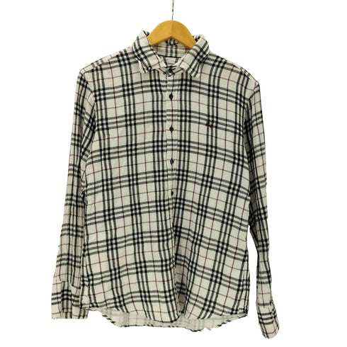 バーバリーブラックレーベル BURBERRY BLACK LABEL Nova Check Dress Shirt ホースロゴ刺繍 ノバチェック L/S フランネル ドレス シャツ メンズ 2
