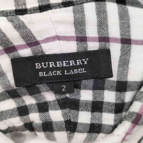 バーバリーブラックレーベル BURBERRY BLACK LABEL Nova Check Dress Shirt ホースロゴ刺繍 ノバチェック L/S フランネル ドレス シャツ メンズ 2