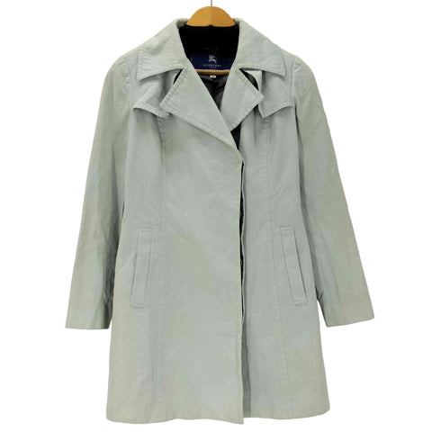 バーバリーブルーレーベル BURBERRY BLUE LABEL ヘリンボーン ストライプ バルマカーン ステンカラー コート レディース 38