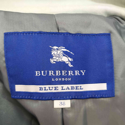 バーバリーブルーレーベル BURBERRY BLUE LABEL ヘリンボーン ストライプ バルマカーン ステンカラー コート レディース 38