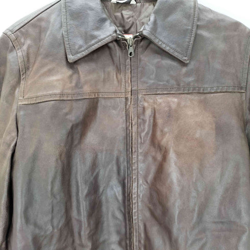 マックスアンドコー MAX&CO. MADE IN ITALY イタリア製 裏地キルティング 牛革 カウレザー シングル ジップアップ リアル オール レザー ジャケット レディース EUR:42