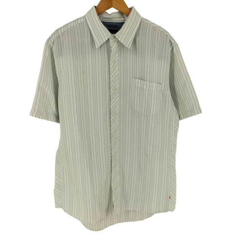 クイックシルバー Quiksilver REGULAR FIT レギュラー フィット ストライプ 半袖 シャツ Y2K メンズ L