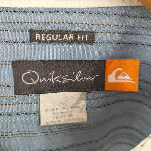 クイックシルバー Quiksilver REGULAR FIT レギュラー フィット ストライプ 半袖 シャツ Y2K メンズ L