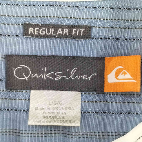 クイックシルバー Quiksilver REGULAR FIT レギュラー フィット ストライプ 半袖 シャツ Y2K メンズ L