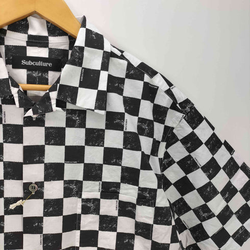 SC subculture サブカルチャー 24SS CHECKERED FLAG SHIRT コットン S/S チェッカード フラッグ 開襟 オープンカラー シャツ メンズ JPN:3