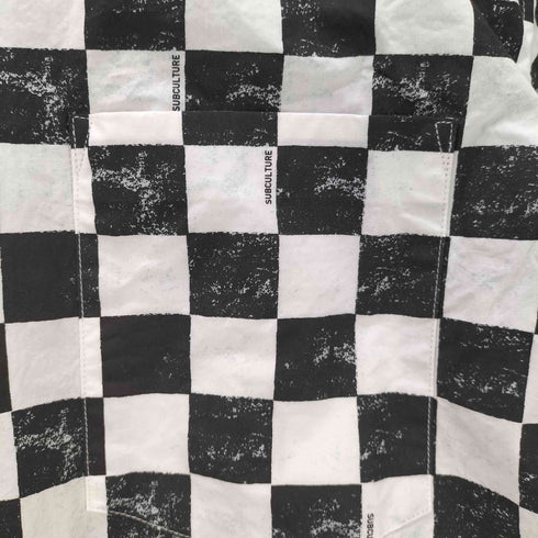 SC subculture サブカルチャー 24SS CHECKERED FLAG SHIRT コットン S/S チェッカード フラッグ 開襟 オープンカラー シャツ メンズ JPN:3