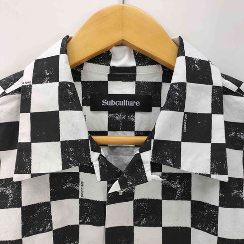 SC subculture サブカルチャー 24SS CHECKERED FLAG SHIRT コットン S/S チェッカード フラッグ 開襟 オープンカラー シャツ メンズ JPN:3