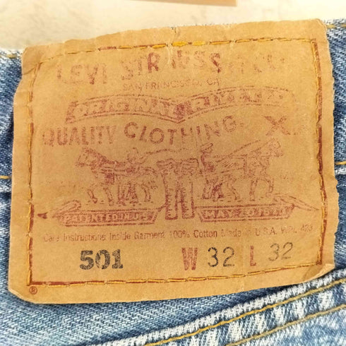 リーバイス Levis 00S USA製 ボタン裏 553刻印 501 ボタンフライ デニム ハーフ パンツ メンズ W32