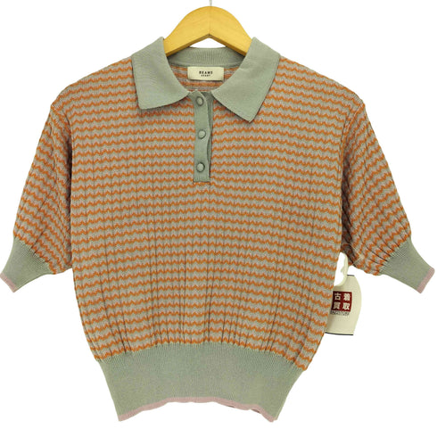 ビームスハート BEAMS HEART 25ss マルチジャカード ニットポロ レディース ONE SIZE