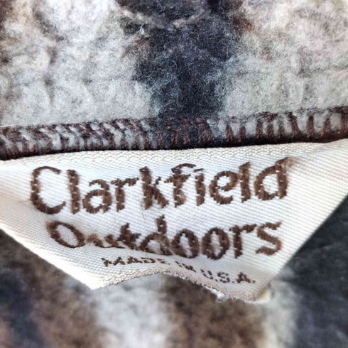 80-90s Clarkfield Outdoors クラークフィールド アウトドアーズ USA製 コットン ポリ フラップポケット カモ柄 フリース ジャケット メンズ L