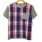 アベイシングエイプ A BATHING APE ユニオンジャック チェックドッキングクルーネック半袖Tシャツ メンズ JPN:S