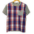 アベイシングエイプ A BATHING APE ユニオンジャック チェックドッキングクルーネック半袖Tシャツ メンズ JPN:S