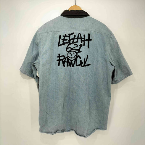 レフラー Leflah 刺繍デザイン 半袖 デニムワークシャツ メンズ JPN:XXL