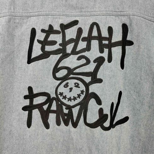 レフラー Leflah 刺繍デザイン 半袖 デニムワークシャツ メンズ JPN:XXL