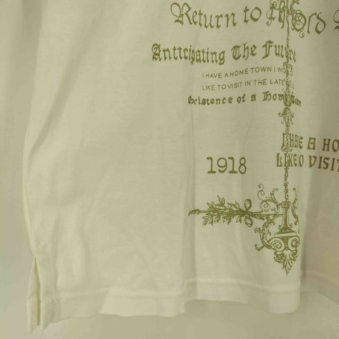 襟 レース メッセージ オールドイングリッシュ ラインストーン Tシャツ Y2K レディース