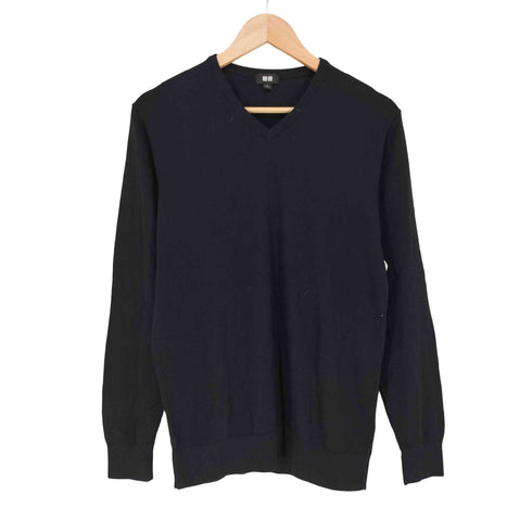 ユニクロ UNIQLO CASHMERE コットンカシミヤクルーネックセーター メンズ JPN:L