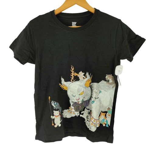 デザインティーシャツストアグラニフ Design Tshirts Store graniph 鬼子母猫百号 半袖Tシャツ レディース JPN:XS