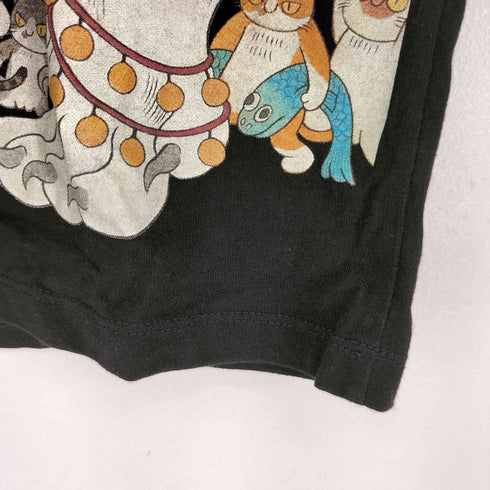 デザインティーシャツストアグラニフ Design Tshirts Store graniph 鬼子母猫百号 半袖Tシャツ レディース JPN:XS