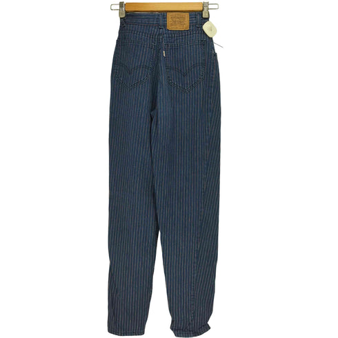 リーバイス Levis 80s 81年1月製造 42ロケットTALON 26398 9764 ピンストライプ ストレート デニム パンツ レディース W24 L32