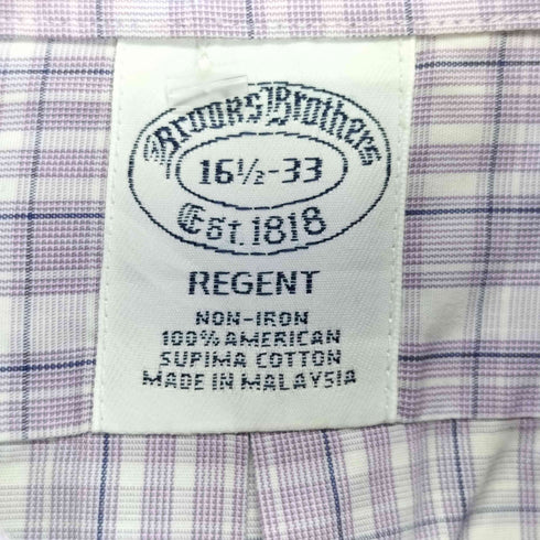ブルックスブラザーズ BROOKS BROTHERS REGENT チェック ロングスリーブ シャツ メンズ 16 1/2
