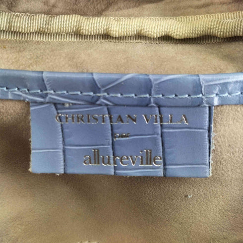 クリスチャンヴィラ CHRISTIAN VILLA クロコ型押し ミニボックスレザーショルダーバッグ レディース