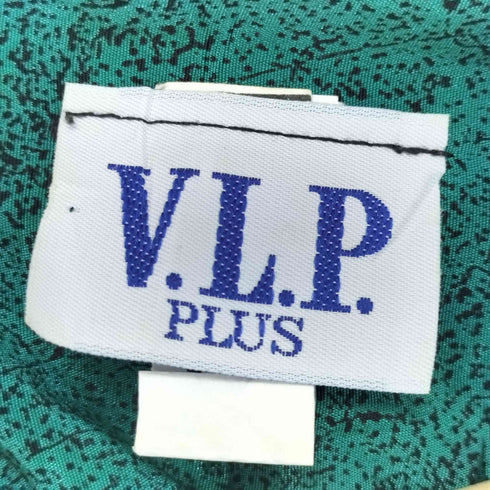 80S~ V.L.P. PLUS USA製 ILGWU 総柄 リブ ブラウス レディース 22