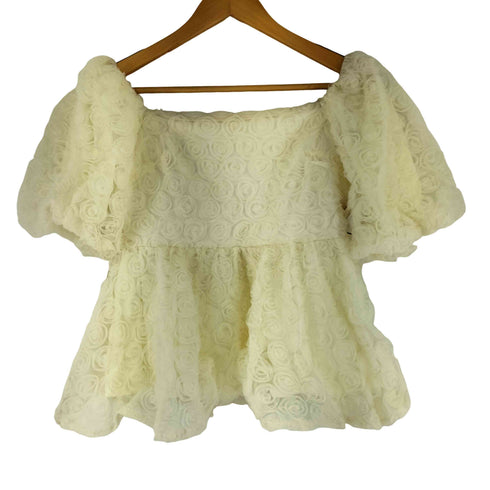 ルエレ Louere 2WAY フラワーチュールペプラムトップス レディース JPN:S