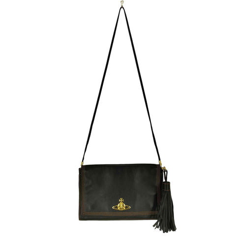 ヴィヴィアンウエストウッド Vivienne Westwood Dolce Vita Tassel Clutch ドルチェ・ヴィータ タッセル クラッチ オーブロゴ レザー ショルダーバッグ レディース