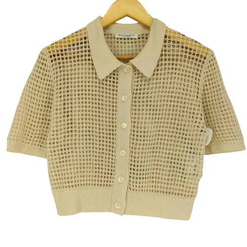 ビューティーアンドユースユナイテッドアローズ BEAUTY & YOUTH UNITED ARROWS メッシュポロニット ショートスリーブカーディガン レディース