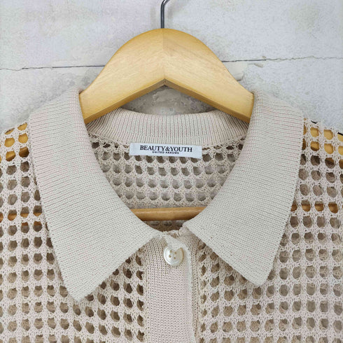 ビューティーアンドユースユナイテッドアローズ BEAUTY & YOUTH UNITED ARROWS メッシュポロニット ショートスリーブカーディガン レディース
