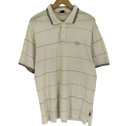 ステューシー Stussy 00S 白タグ ボーダー S/S ポロシャツ メンズ import:L