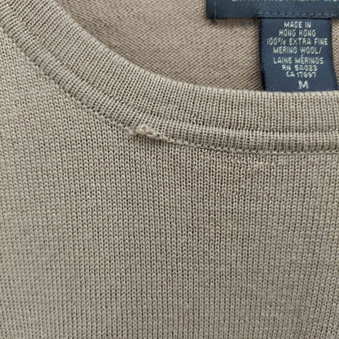 バナナリパブリック BANANA REPUBLIC 00S 香港製 黒タグ EXTRA FINE MERINO WOOL メリノウール クルーネック ニット メンズ import:M