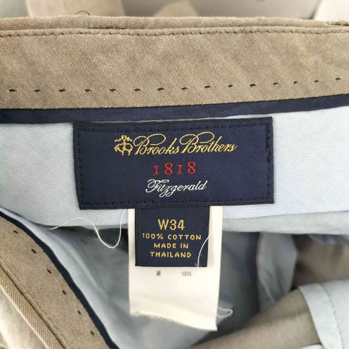 ブルックスブラザーズ 346 BROOKS BROTHERS コットン ノータック スラックス メンズ US:34-35