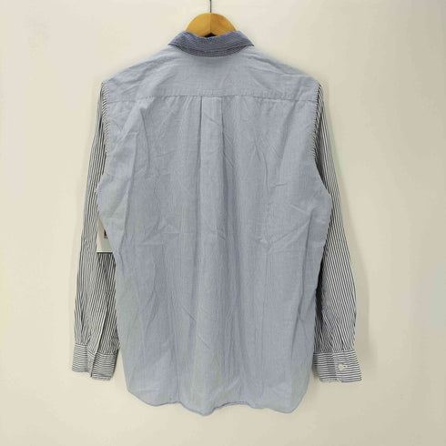コムデギャルソンオム COMME des GARCONS HOMME 90S 田中オム 銀タグ L/S ハウンドトゥース ストライプ パネル スイッチング シャツ archive アーカイブ メンズ import:S