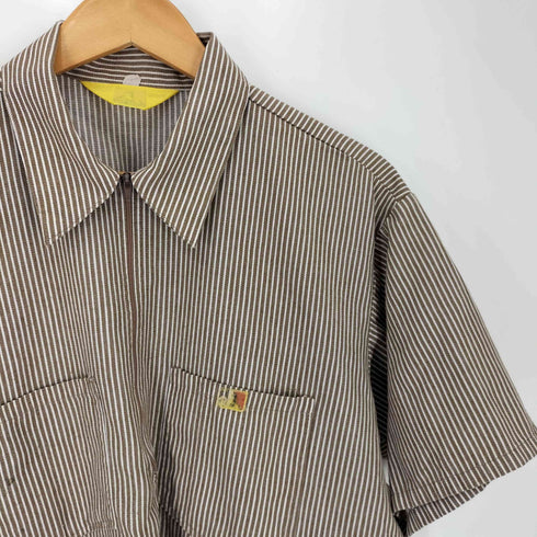 ベンデイビス BEN DAVIS YKKジップ ハーフジップ ストライプ S/S 半袖 プルオーバー シャツ メンズ import:M