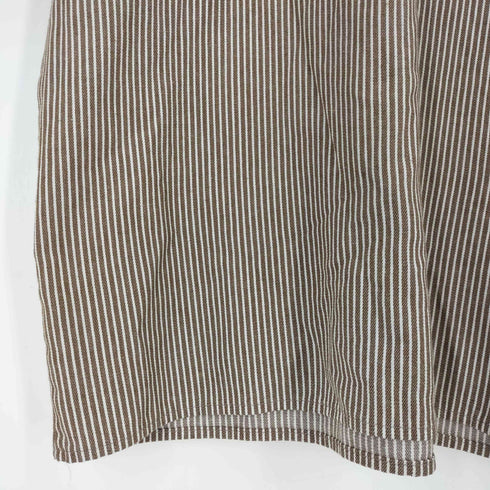 ベンデイビス BEN DAVIS YKKジップ ハーフジップ ストライプ S/S 半袖 プルオーバー シャツ メンズ import:M