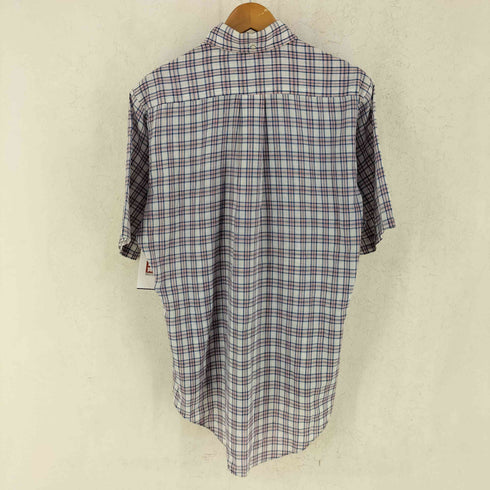 60-70s Andover アンドオーバー NO-IRON ノーアイロン コットン ポリ ボタンダウン チェック 半袖 シャツ メンズ M