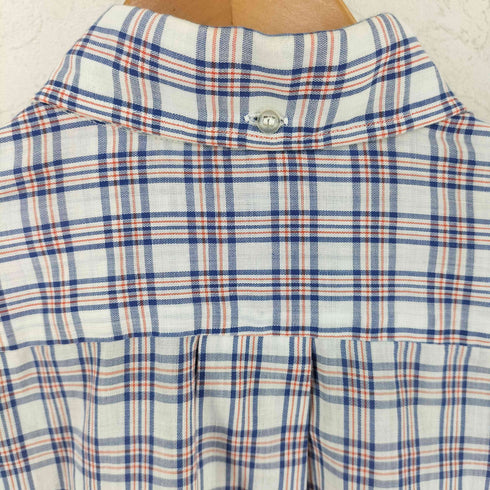 60-70s Andover アンドオーバー NO-IRON ノーアイロン コットン ポリ ボタンダウン チェック 半袖 シャツ メンズ M