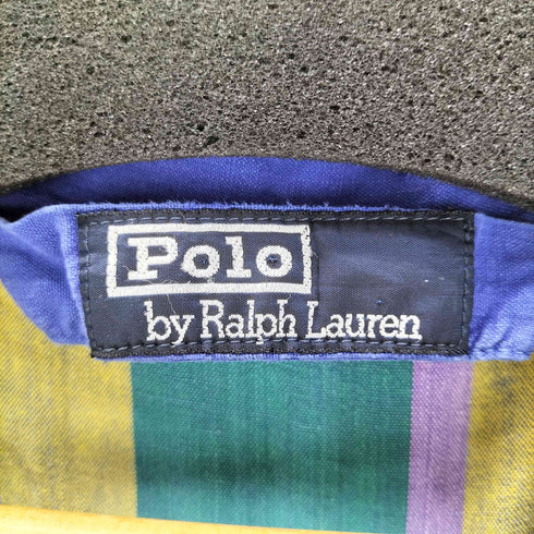 ポロバイラルフローレン Polo by RALPH LAUREN 90S USA製 ポニー刺繍 マドラス チェック ショールカラー ガウン フランネル ガウン メンズ