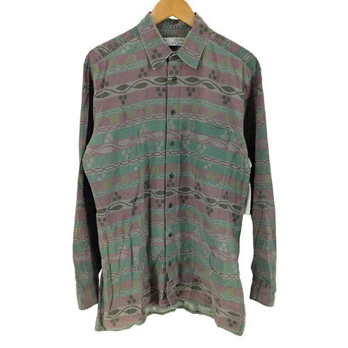 シーアンドエー C&A 90S コットン 幾何学模様 総柄 シャツ メンズ M